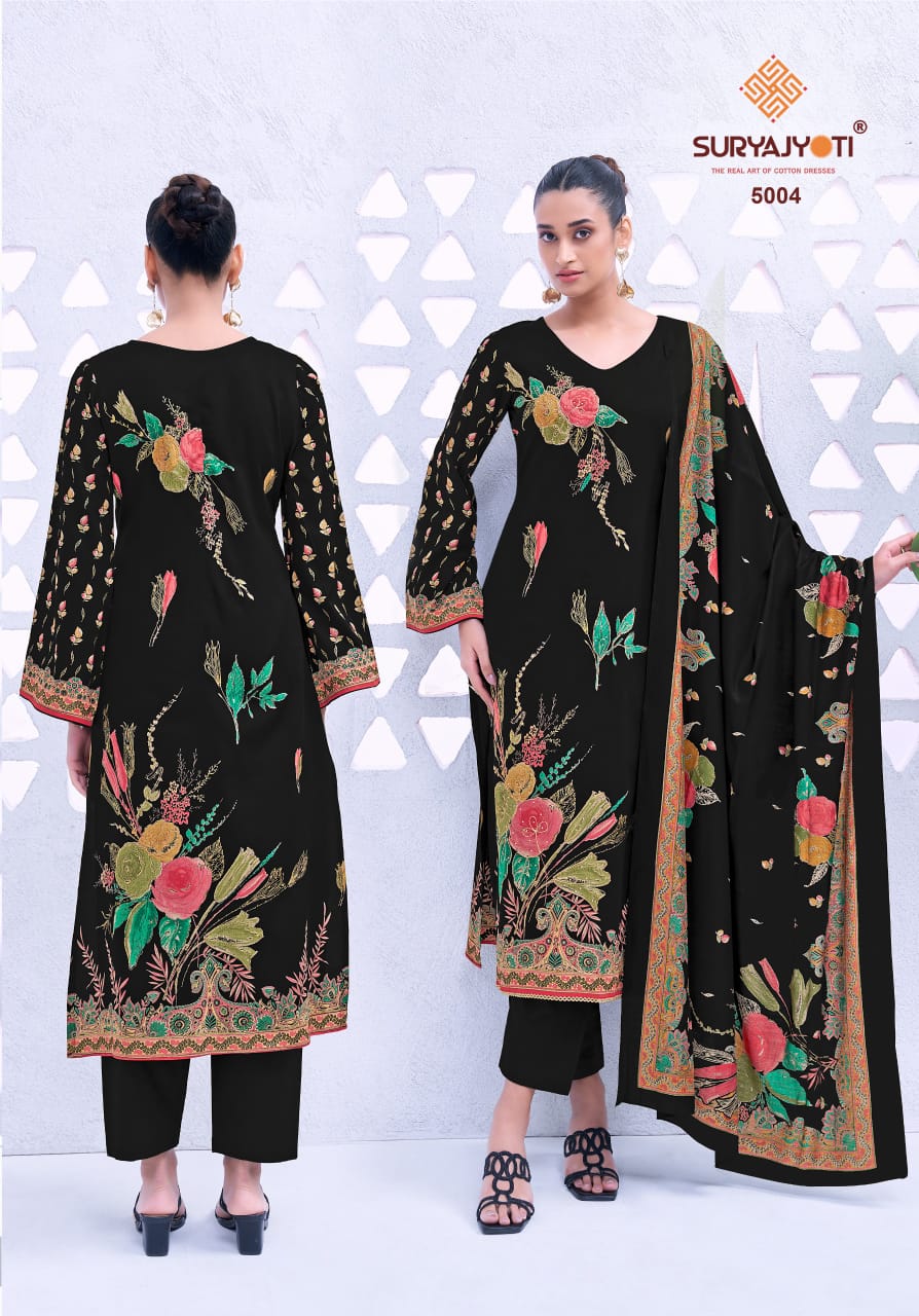 Kaara Advance Vol 5 Suryajyoti Jaam Satin Pant Style Suits Exporter India