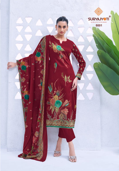 Kaara Advance Vol 5 Suryajyoti Jaam Satin Pant Style Suits Exporter India