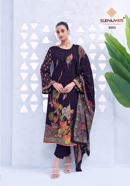 Kaara Advance Vol 5 Suryajyoti Jaam Satin Pant Style Suits Exporter India