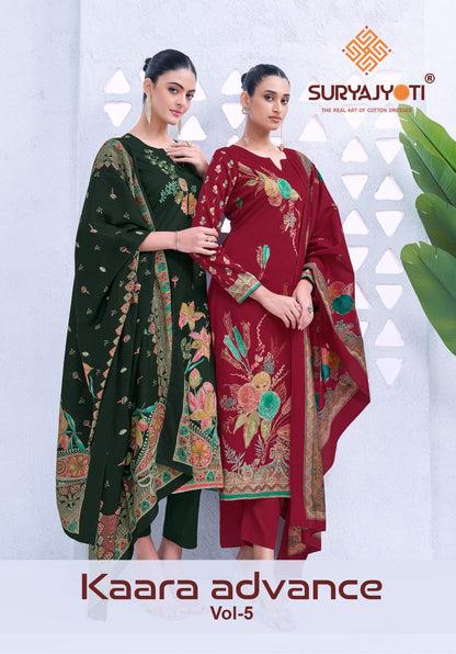 Kaara Advance Vol 5 Suryajyoti Jaam Satin Pant Style Suits Exporter India