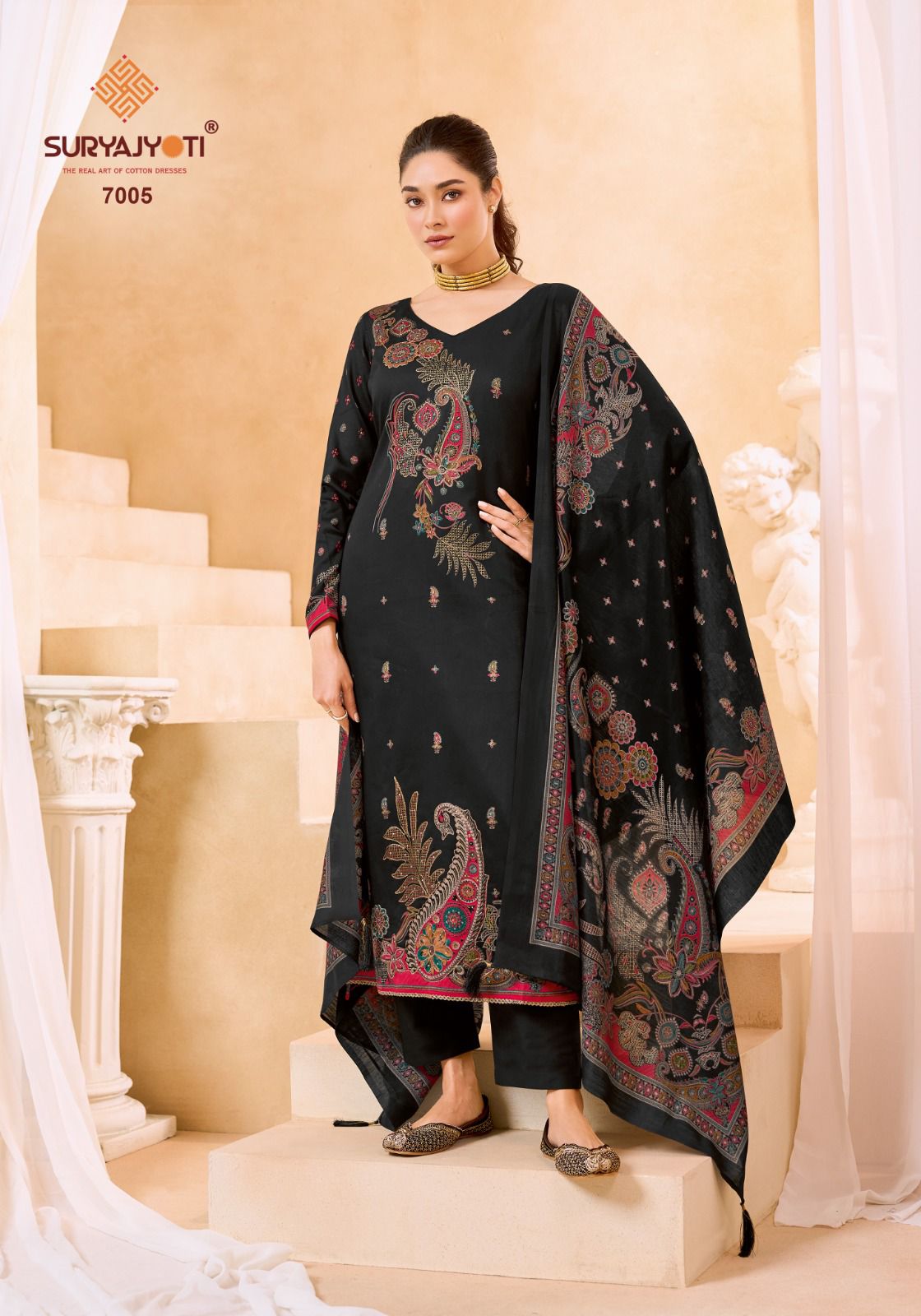 Kaara Advance Vol 7 Suryajyoti Jaam Satin Pant Style Suits Wholesaler Gujarat