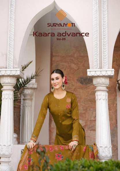Kaara Advance Vol 9 Suryajyoti Jaam Satin Pant Style Suits Wholesale