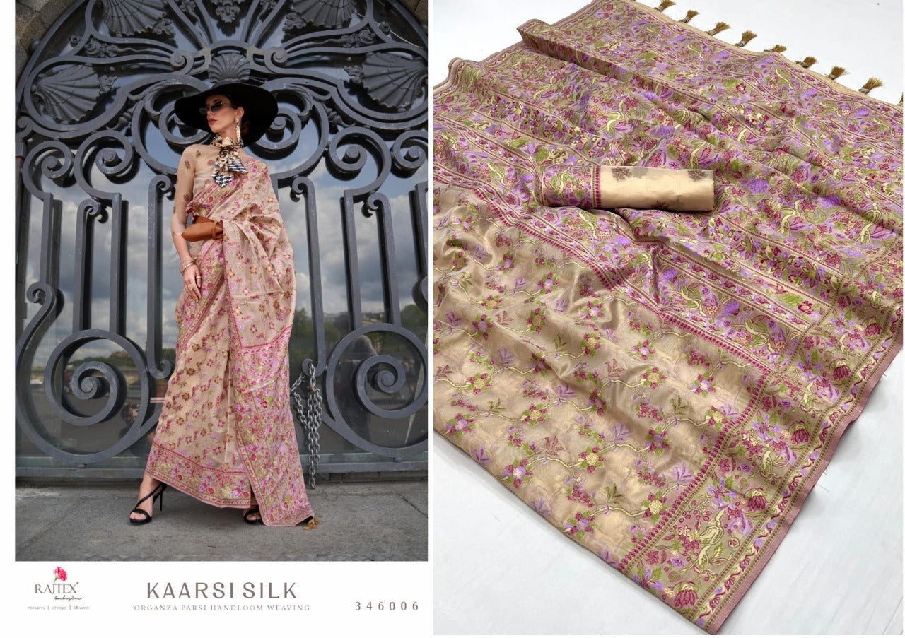 Kaarsi Rajtex Organza Sarees Supplier