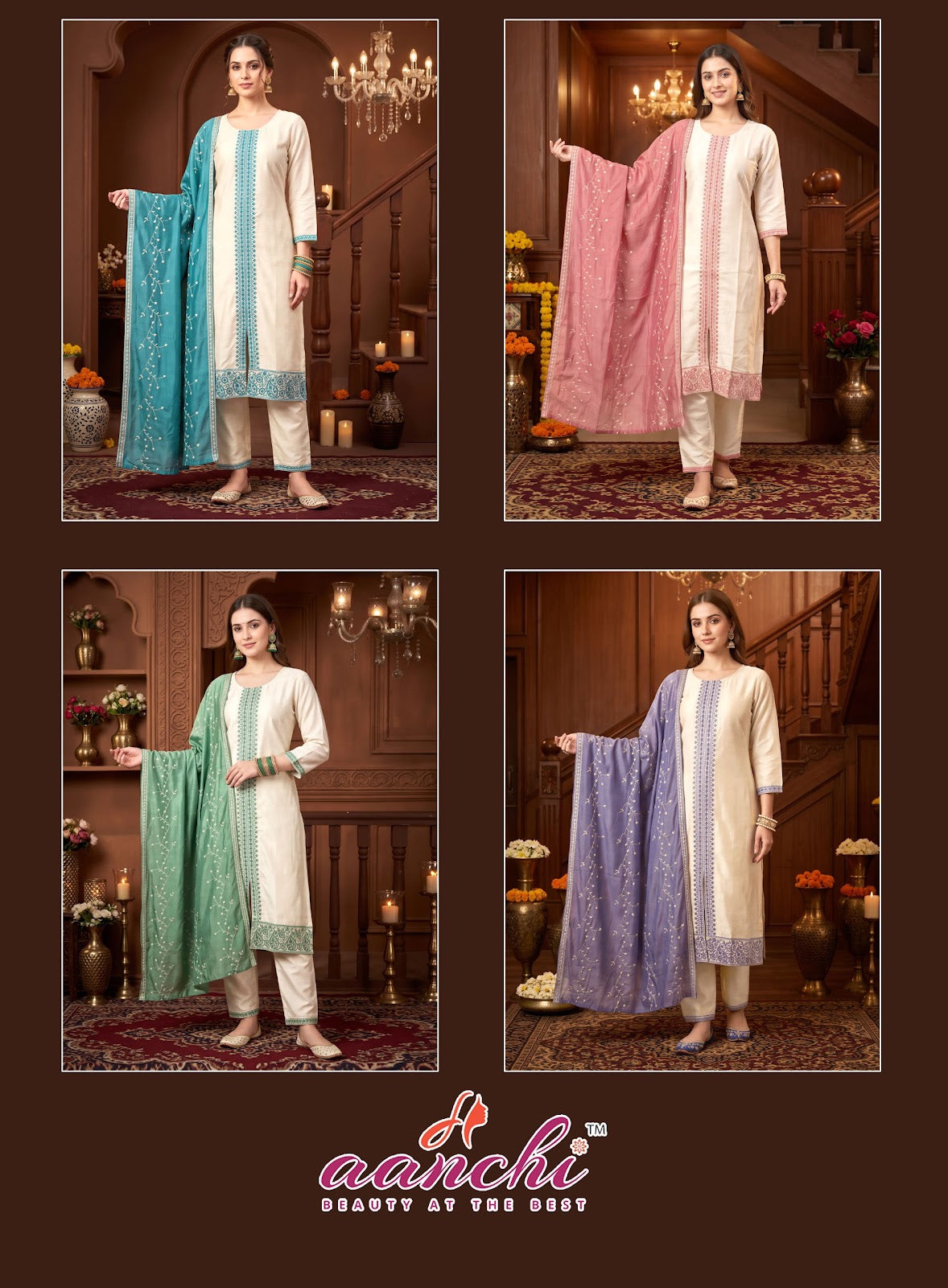 Kaashi Aanchi Vichitra Silk Readymade Pant Style Suits Supplier Gujarat