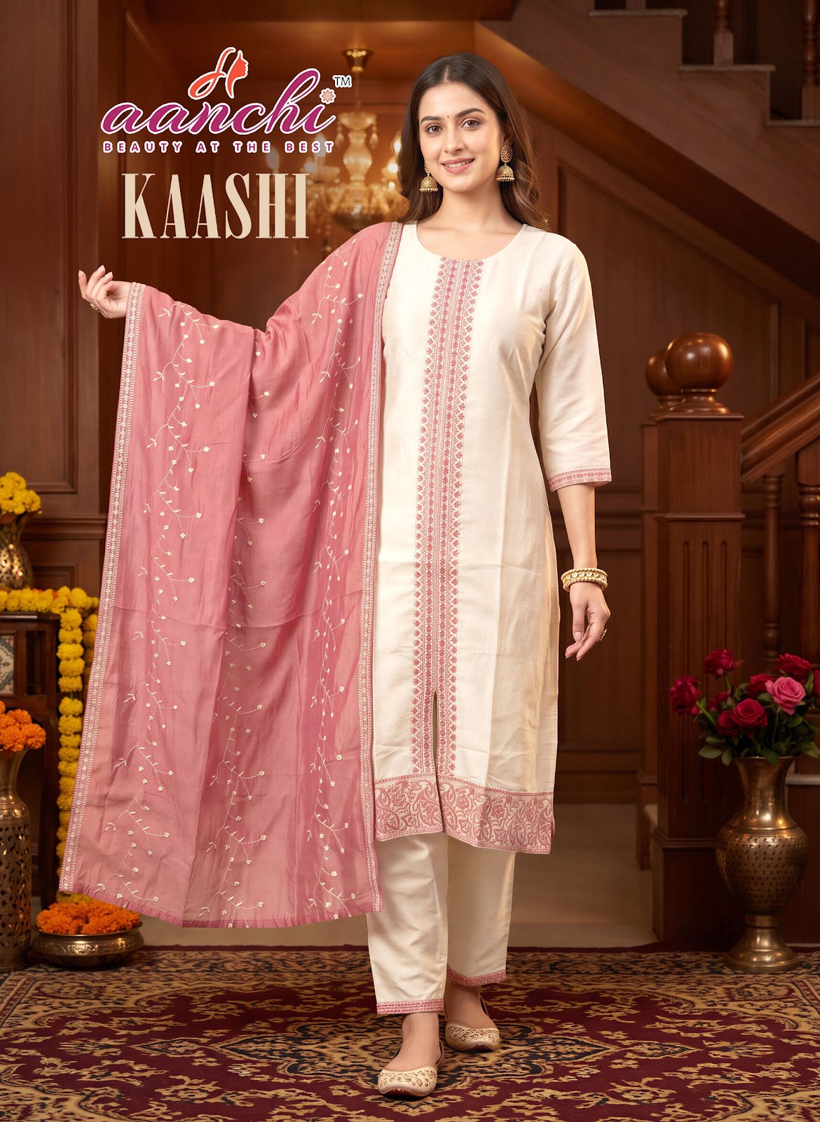 Kaashi Aanchi Vichitra Silk Readymade Pant Style Suits Supplier Gujarat