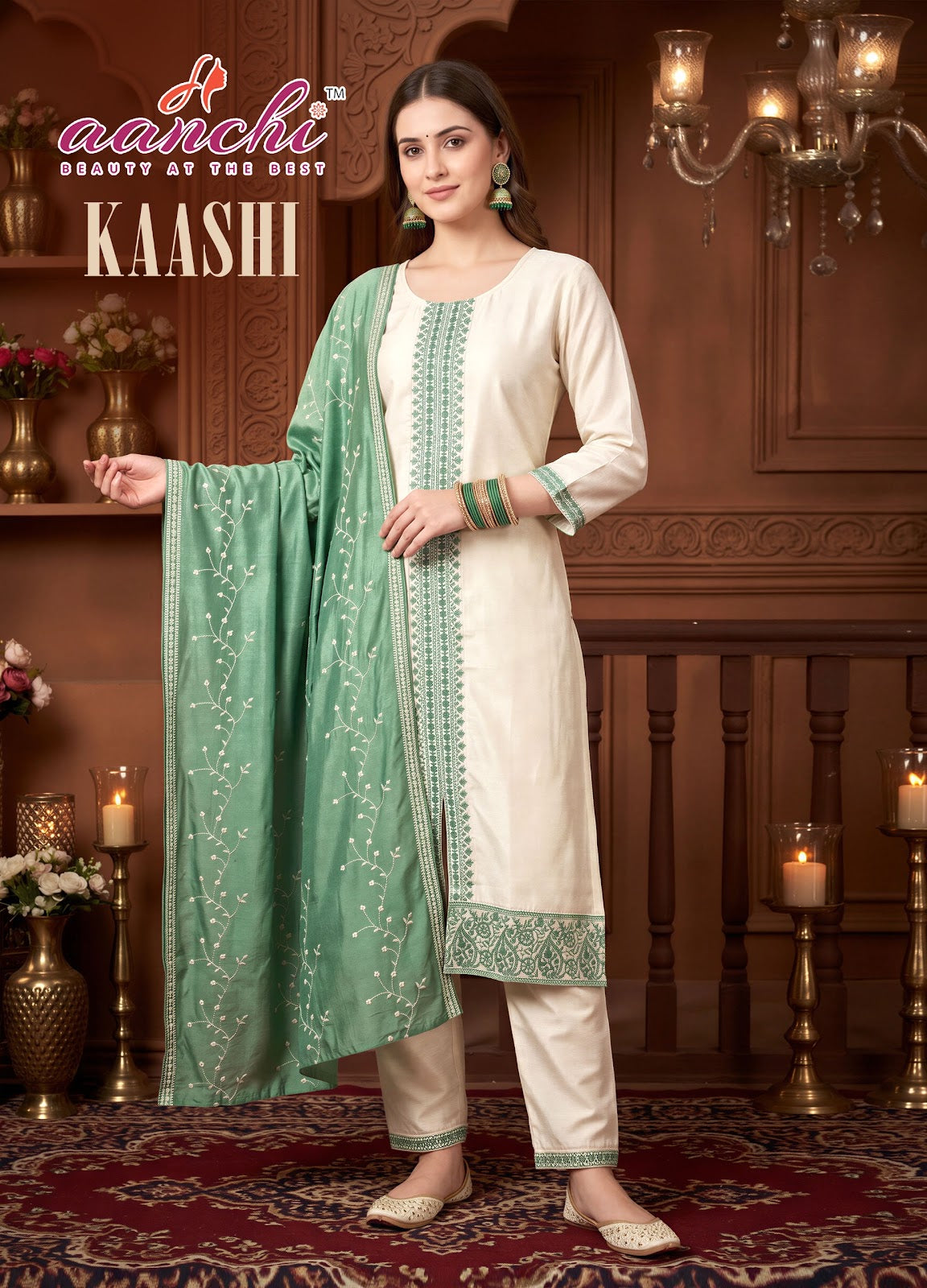 Kaashi Aanchi Vichitra Silk Readymade Pant Style Suits Supplier Gujarat