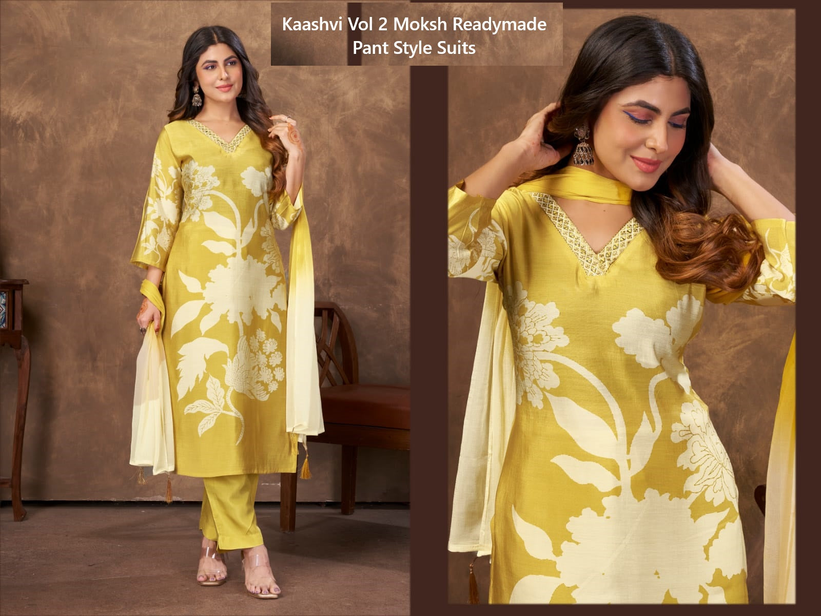 Kaashvi Vol 2 Moksh Chanderi Readymade Pant Style Suits Supplier Gujarat
