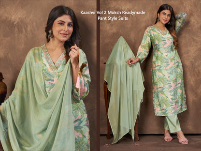 Kaashvi Vol 2 Moksh Chanderi Readymade Pant Style Suits Supplier Gujarat
