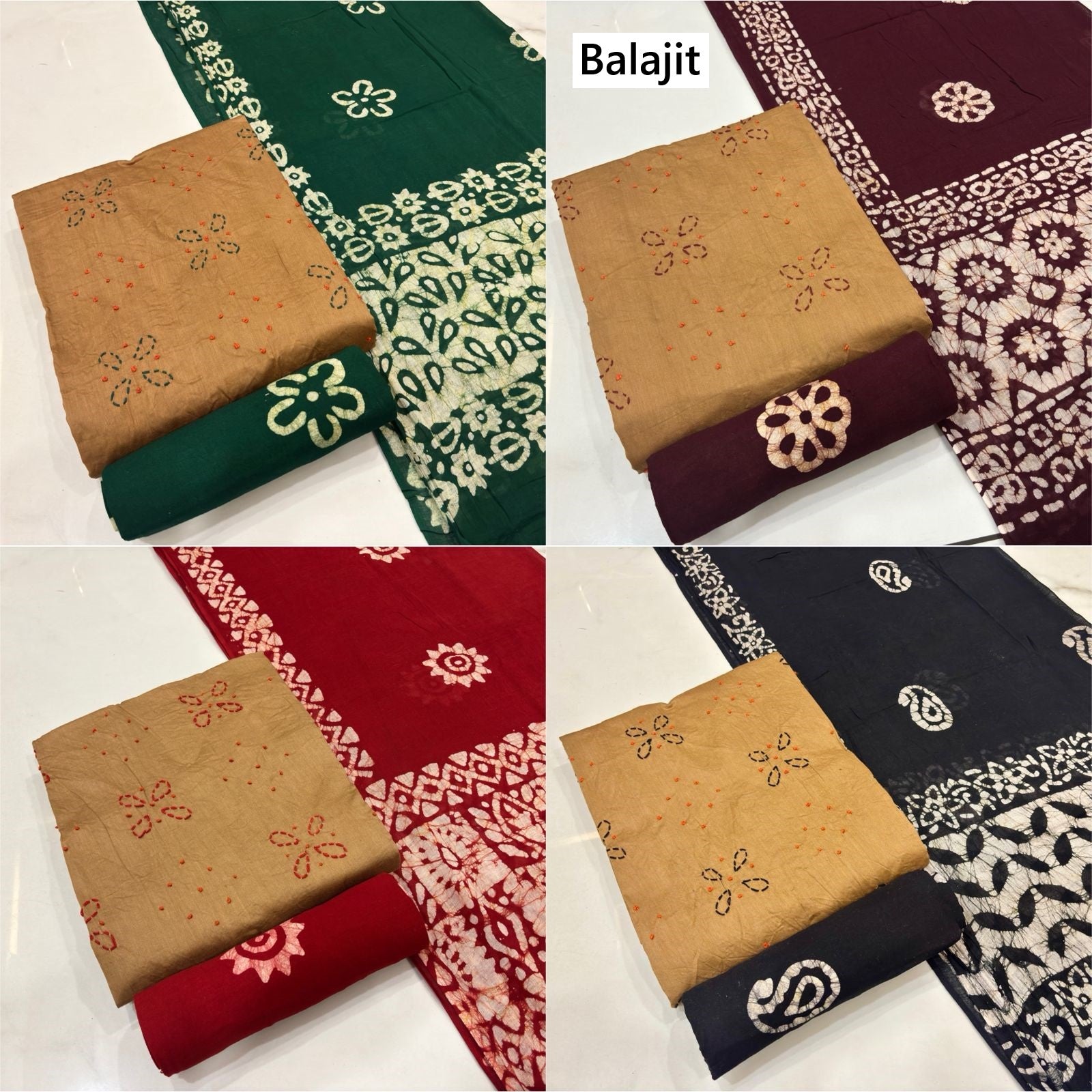 Kaatha Work 0112 Balajit Cotton Satin Salwar Suits Supplier
