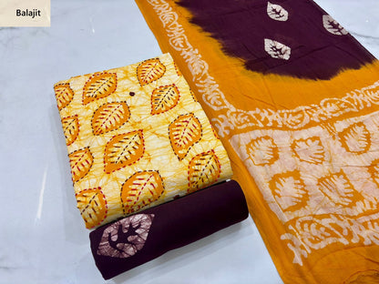 Kaatha Work Special 1302 Balajit Batik Cotton Dress Material Supplier Gujarat