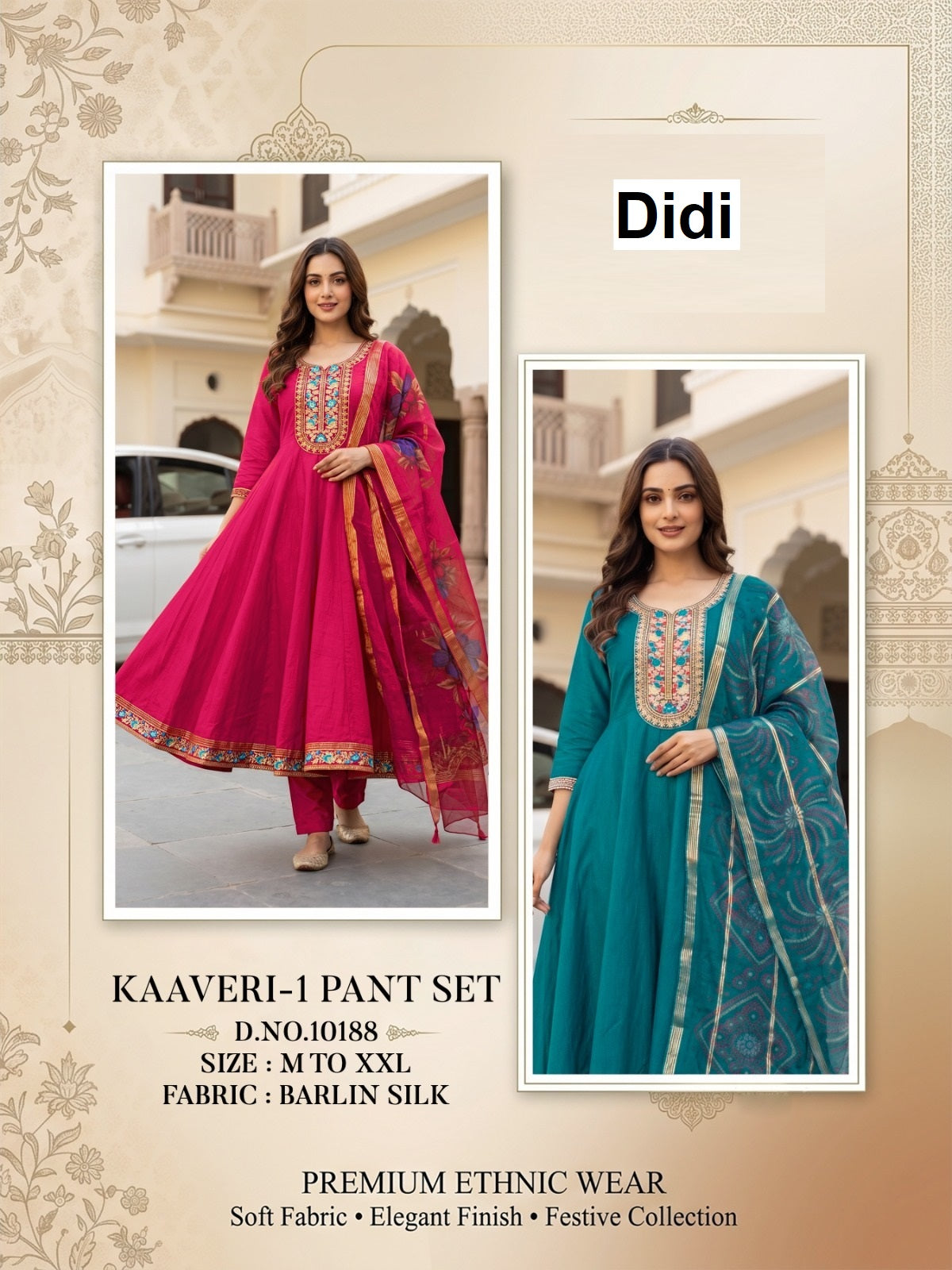 Kaaveri 1 Dn 10188 Didi Berlin Silk Readymade Anarkali Suits Wholesale Price