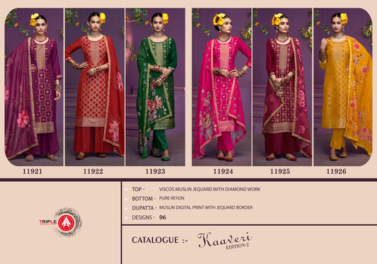 Kaaveri Edition 2 Triple Aaa Viscose Muslin Plazzo Style Suits Supplier Gujarat