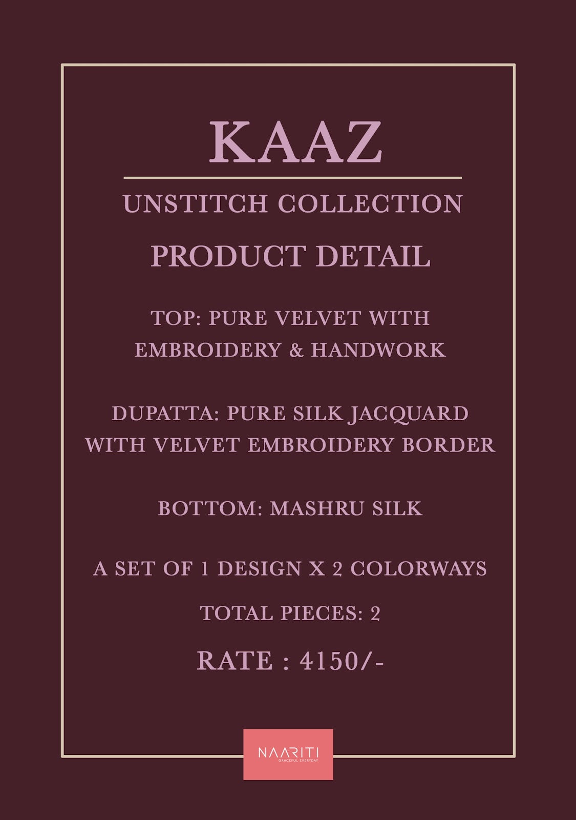 Kaaz Naariti Velvet Suits Exporter Ahmedabad