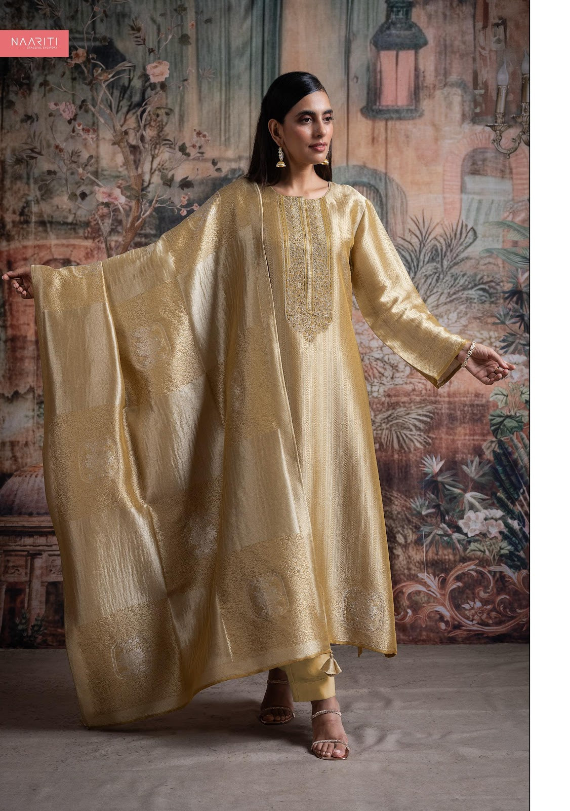 Kabini Naariti Tissue Silk Pant Style Suits Wholesaler Gujarat