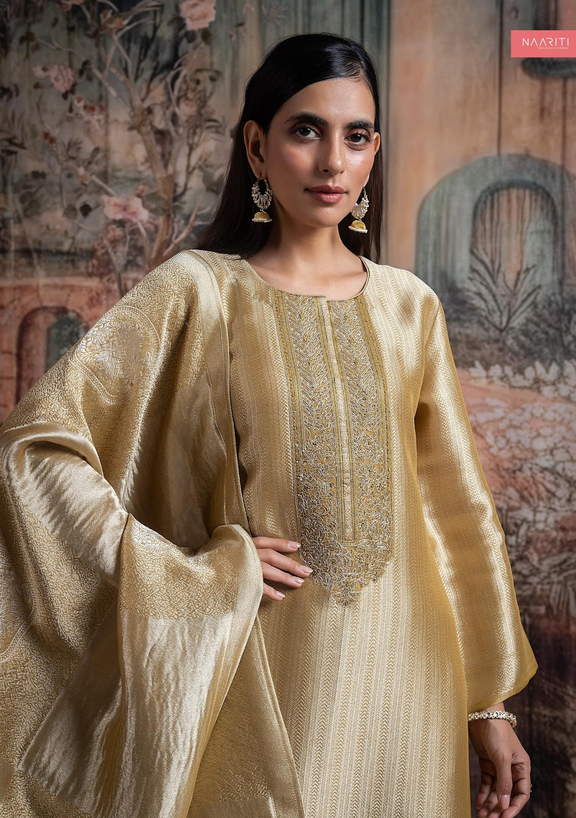 Kabini Naariti Tissue Silk Pant Style Suits Wholesaler Gujarat