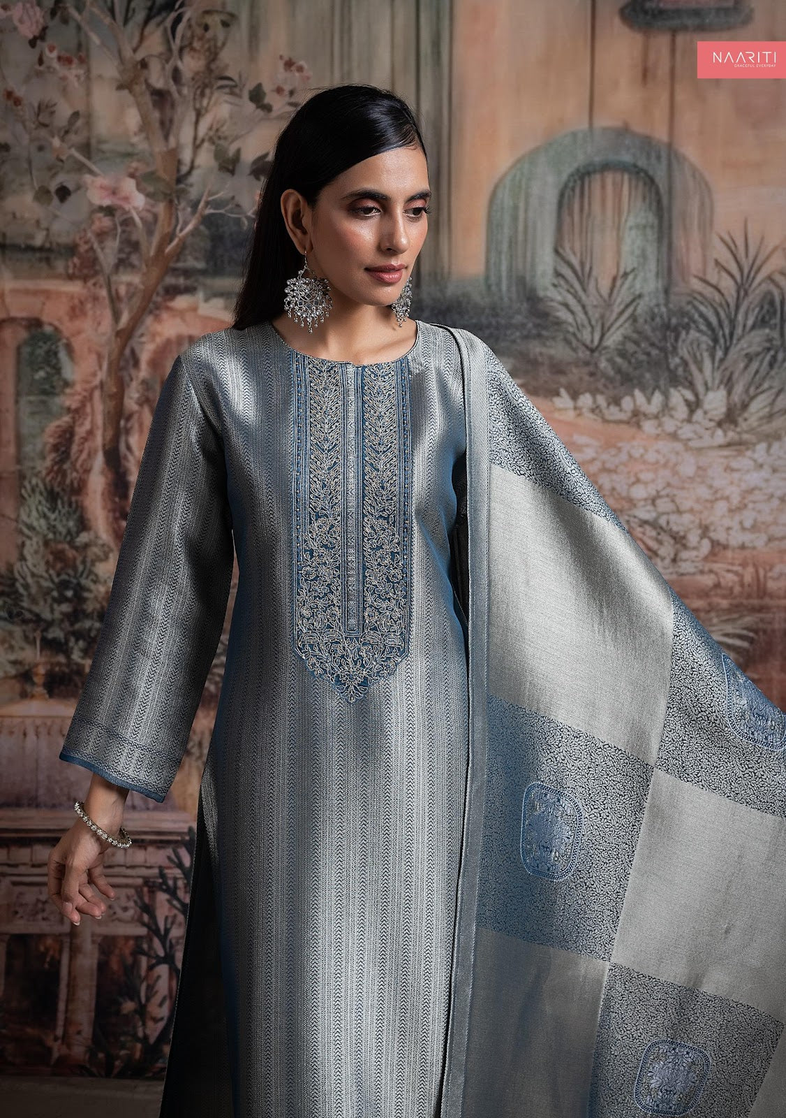 Kabini Naariti Tissue Silk Pant Style Suits Wholesaler Gujarat