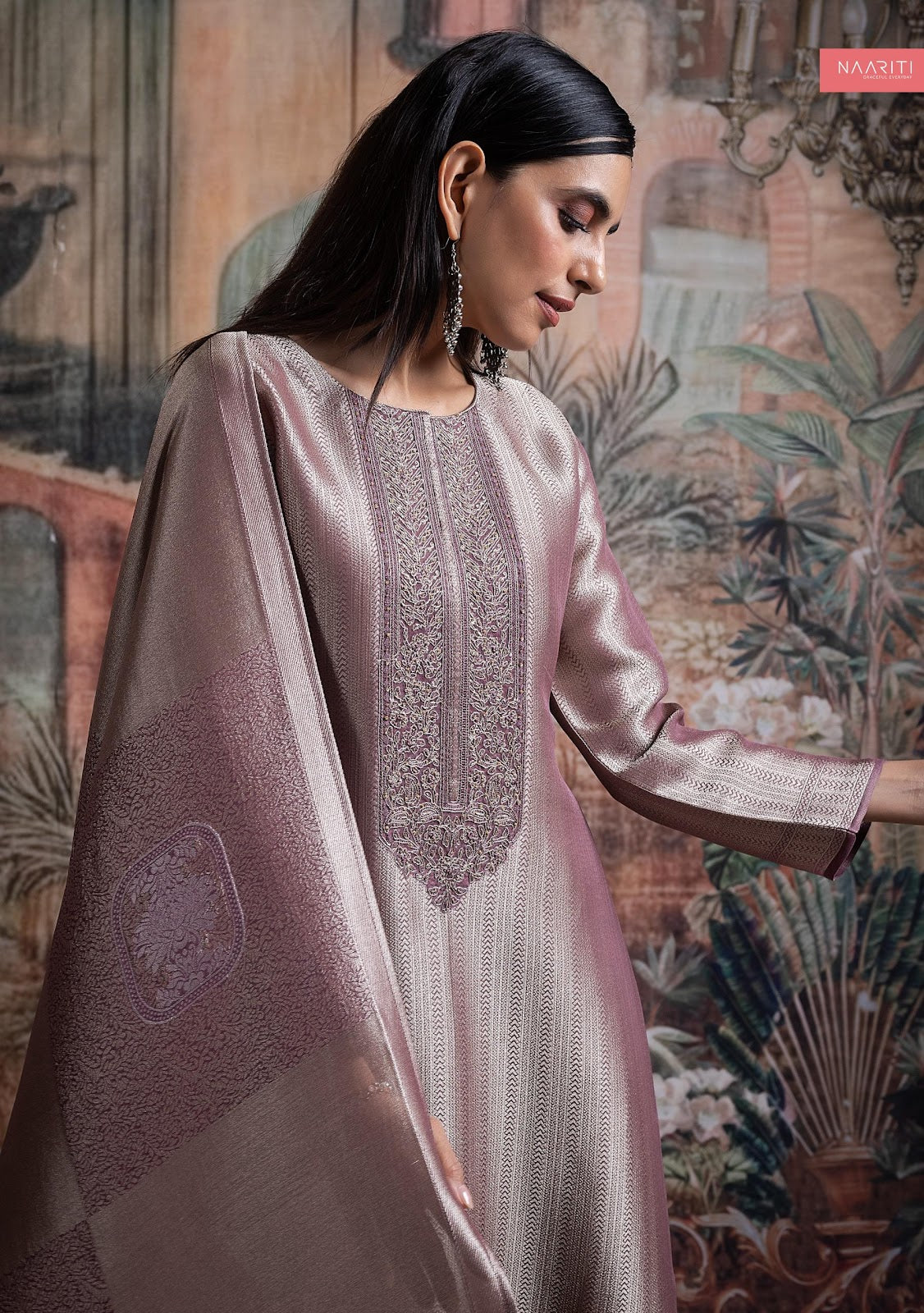 Kabini Naariti Tissue Silk Pant Style Suits Wholesaler Gujarat