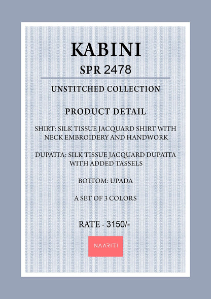 Kabini Naariti Tissue Silk Pant Style Suits Wholesaler Gujarat