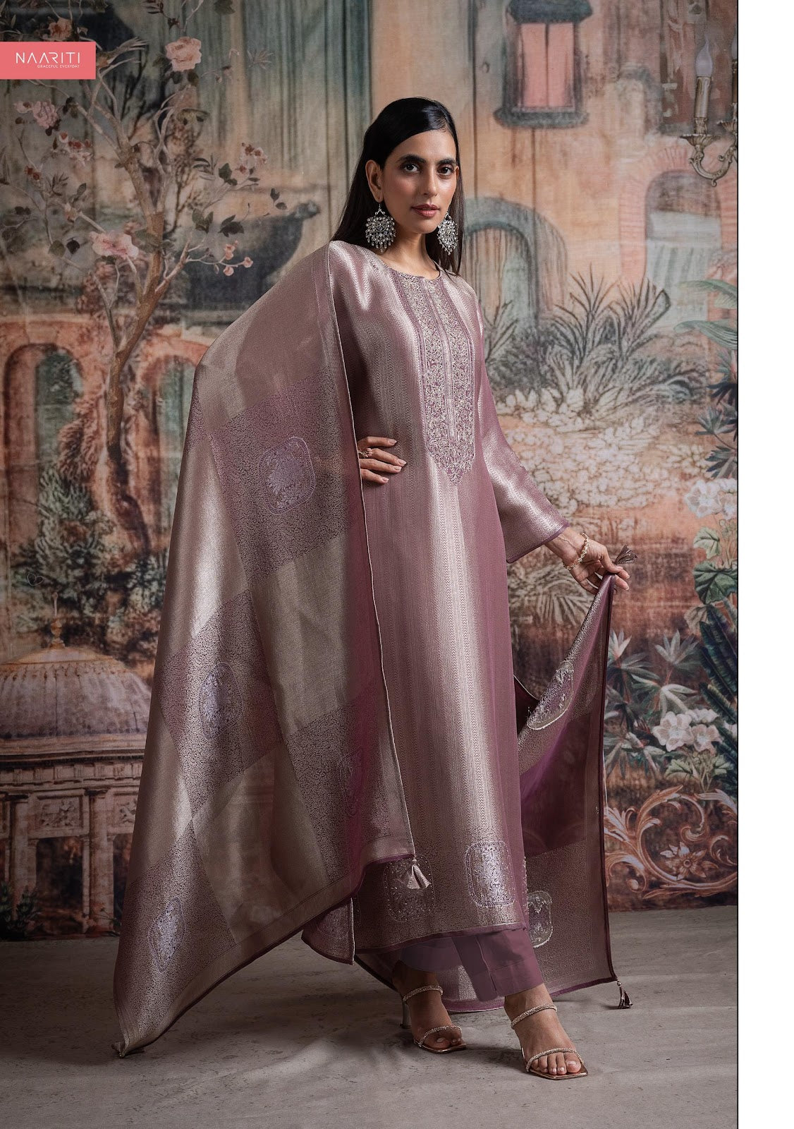 Kabini Naariti Tissue Silk Pant Style Suits Wholesaler Gujarat