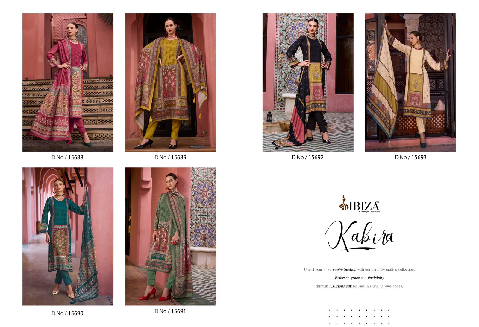 Kabira Ibiza Viscose Pashmina Suits Exporter India – Kavya Style Plus