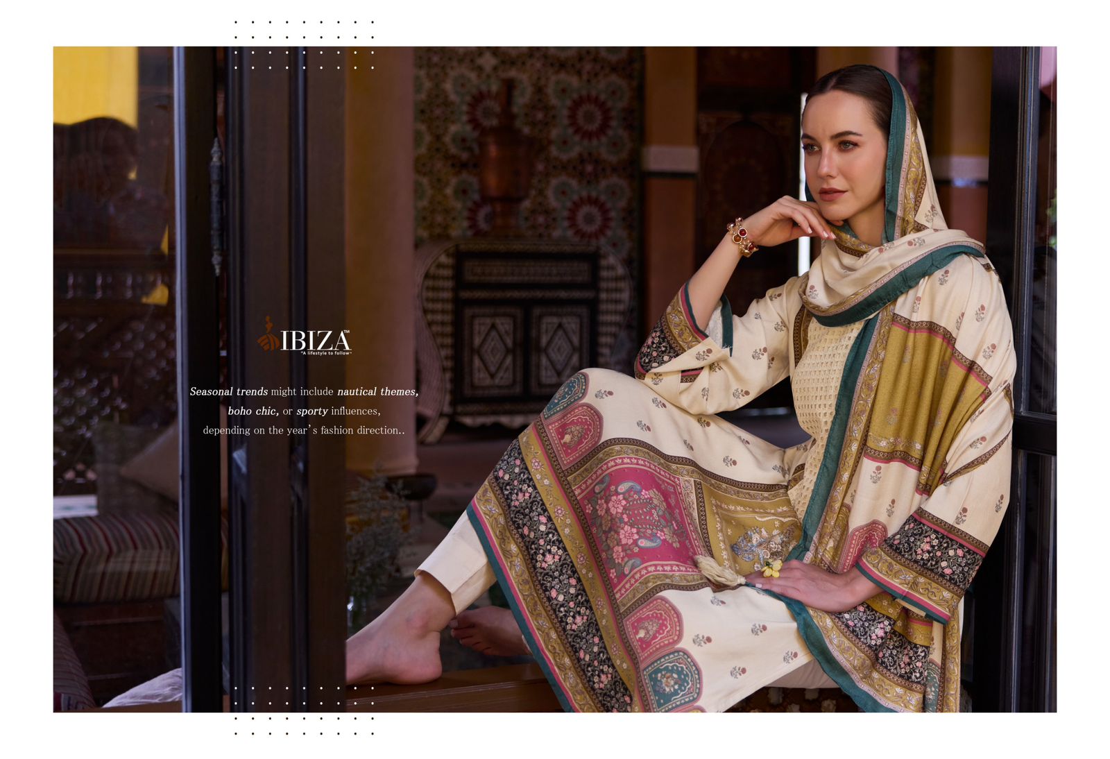 Kabira Ibiza Viscose Pashmina Suits Exporter India