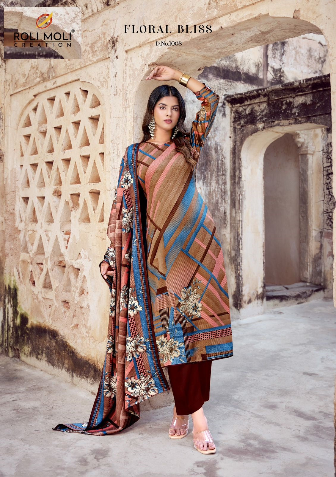 Kabira Roli Moli Karachi Pashmina Salwar Suits Supplier Ahmedabad