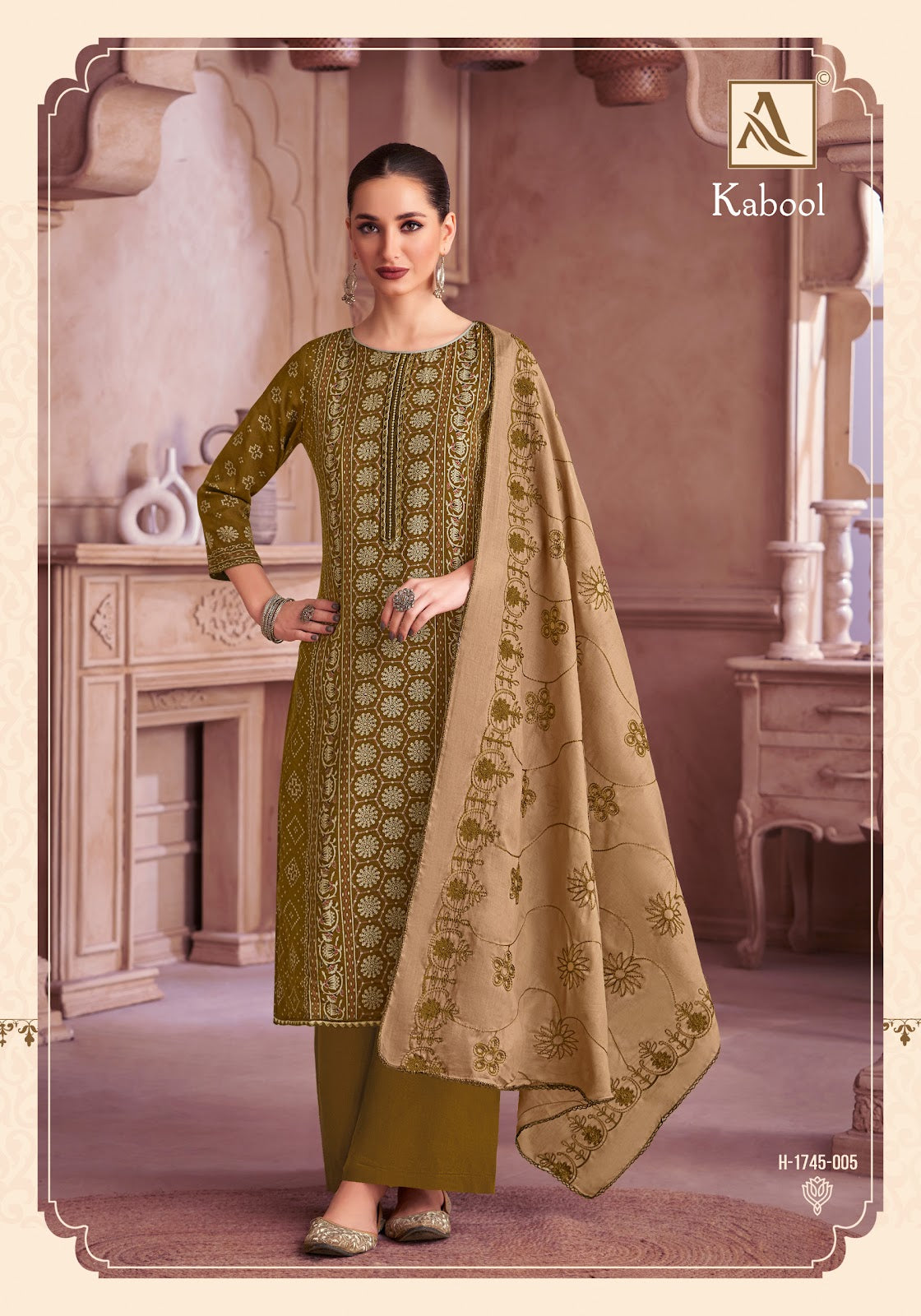 Kabool Alok Two Tone Karachi Salwar Suits Wholesale