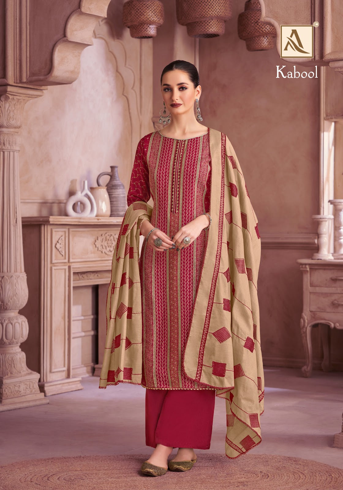 Kabool Alok Two Tone Karachi Salwar Suits Wholesale