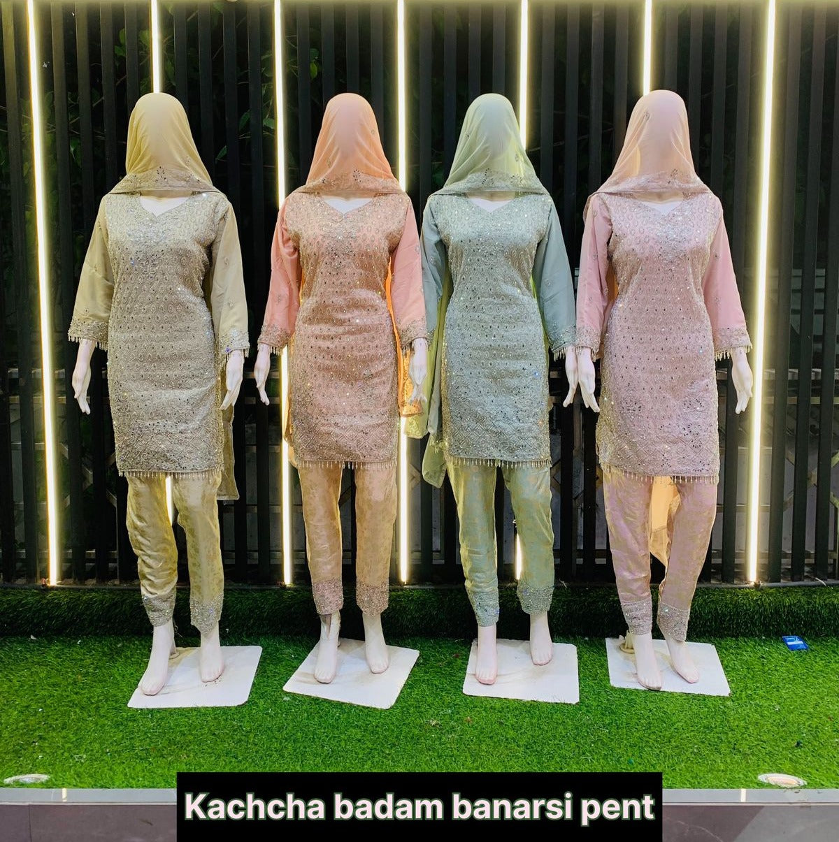 Kachcha Badam Tj Georgette Pakistani Salwar Suits