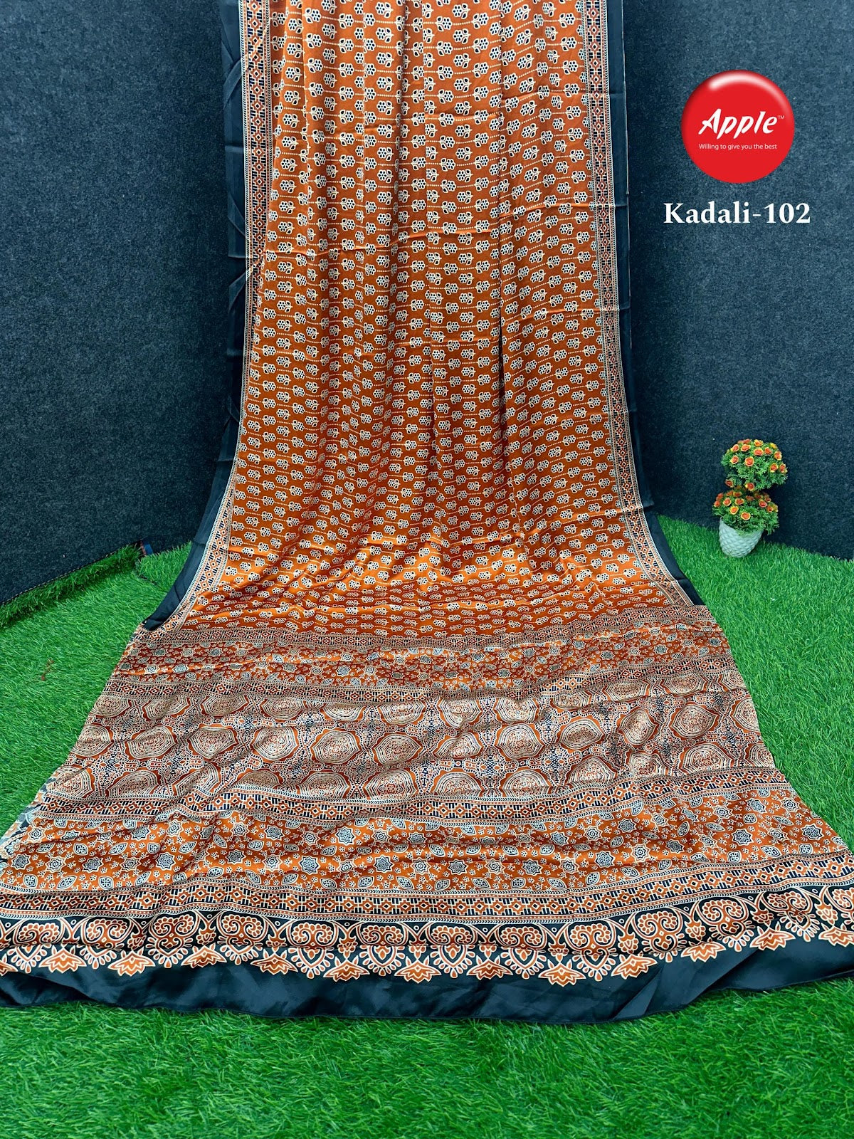 Kadali Apple Satin Sarees Manufacturer