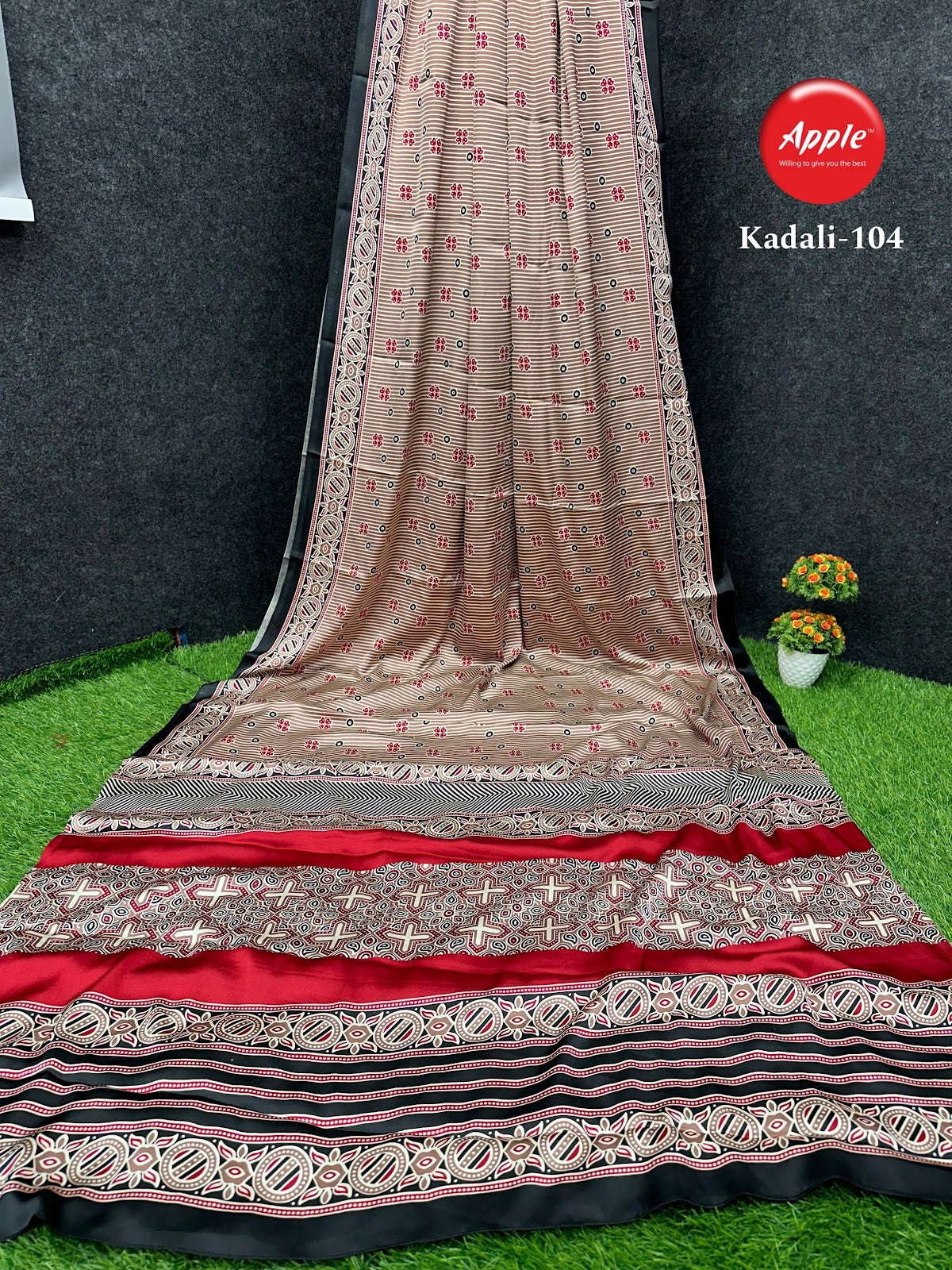 Kadali Apple Satin Sarees Manufacturer