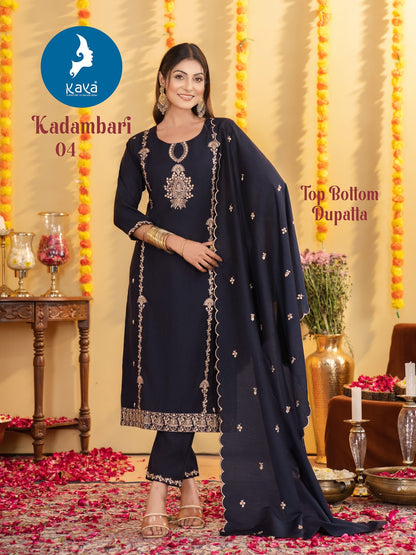 Kadambari Kaya Roman Readymade Pant Style Suits Supplier India