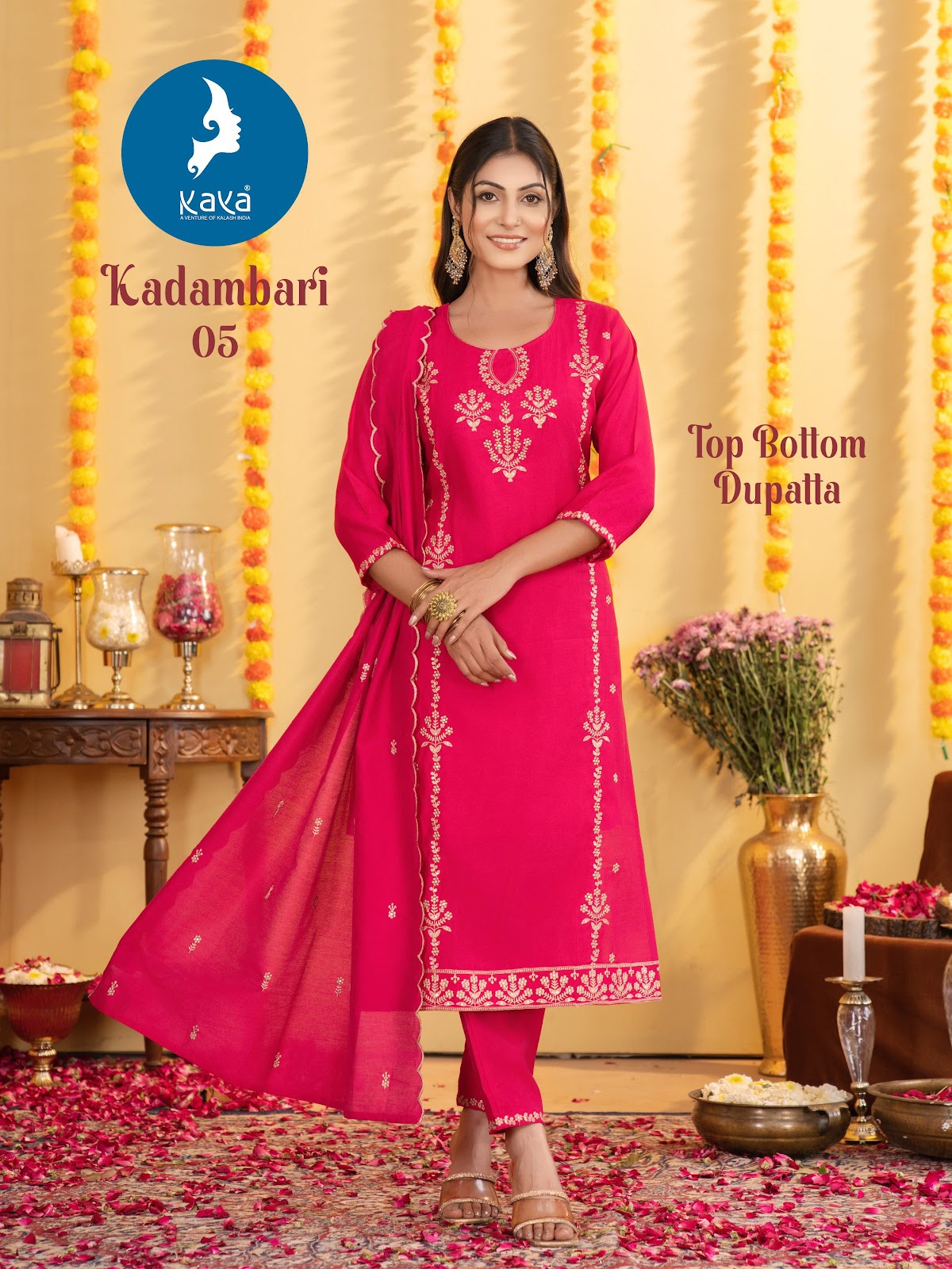Kadambari Kaya Roman Readymade Pant Style Suits Supplier India
