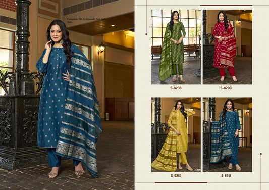 Kadambari Sbs Roman Silk Readymade Pant Style Suits Wholesaler Gujarat