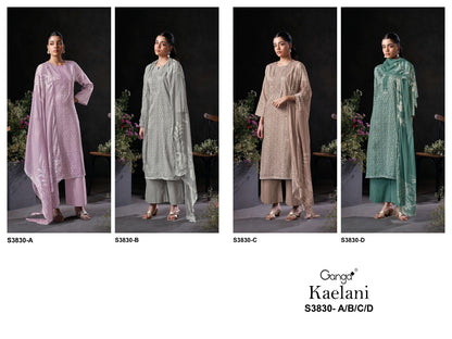 Kaelani 3830 Ganga Premium Cotton Pant Style Suits Wholesale Price