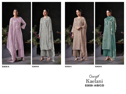 Kaelani 3830 Ganga Premium Cotton Pant Style Suits Wholesale Price