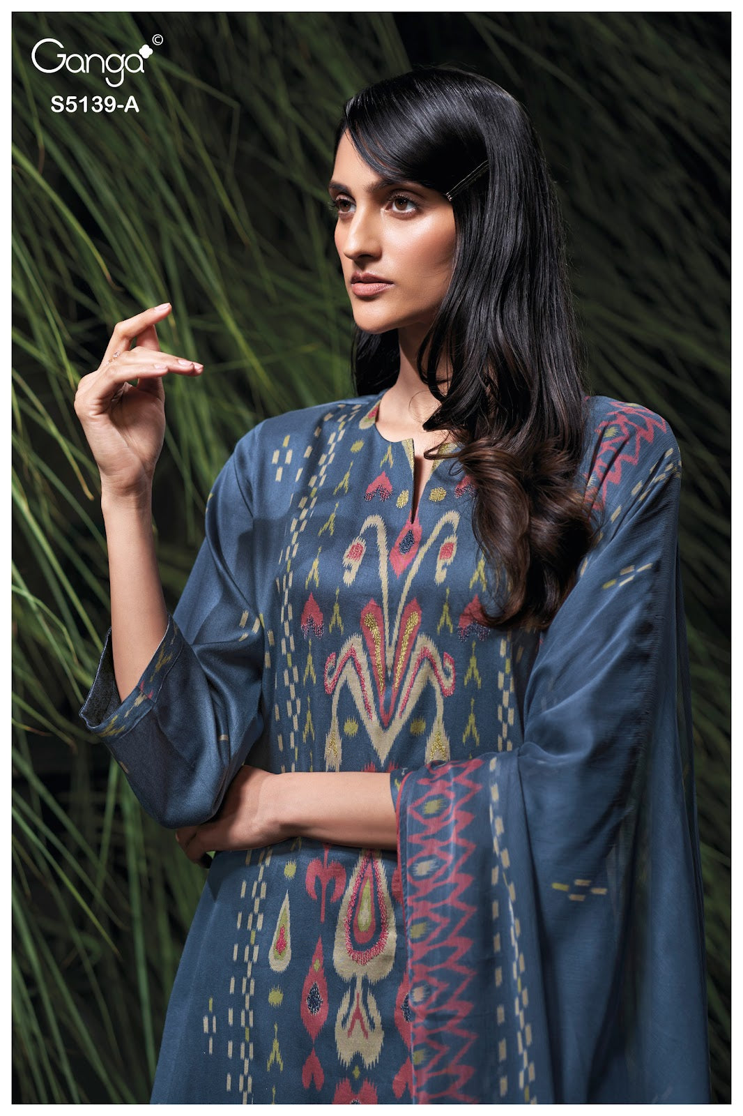 Kaelia S5139 Ganga Cotton Satin Pant Style Suits Wholesaler