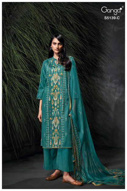 Kaelia S5139 Ganga Cotton Satin Pant Style Suits Wholesaler