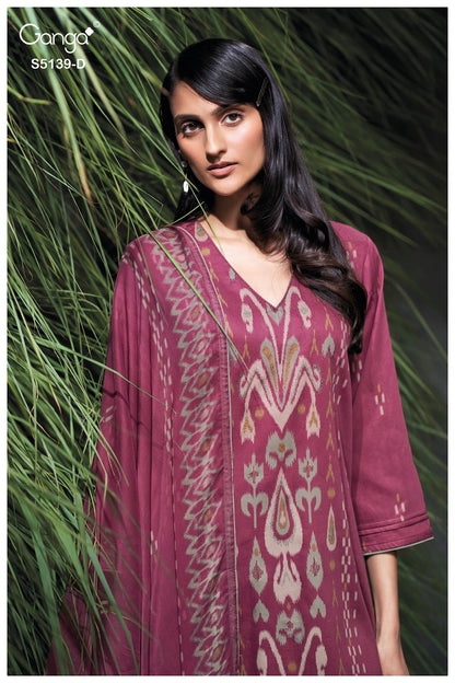 Kaelia S5139 Ganga Cotton Satin Pant Style Suits Wholesaler