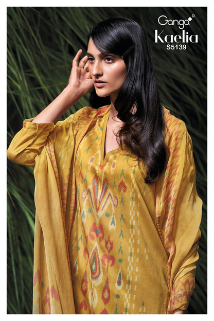 Kaelia S5139 Ganga Cotton Satin Pant Style Suits Wholesaler