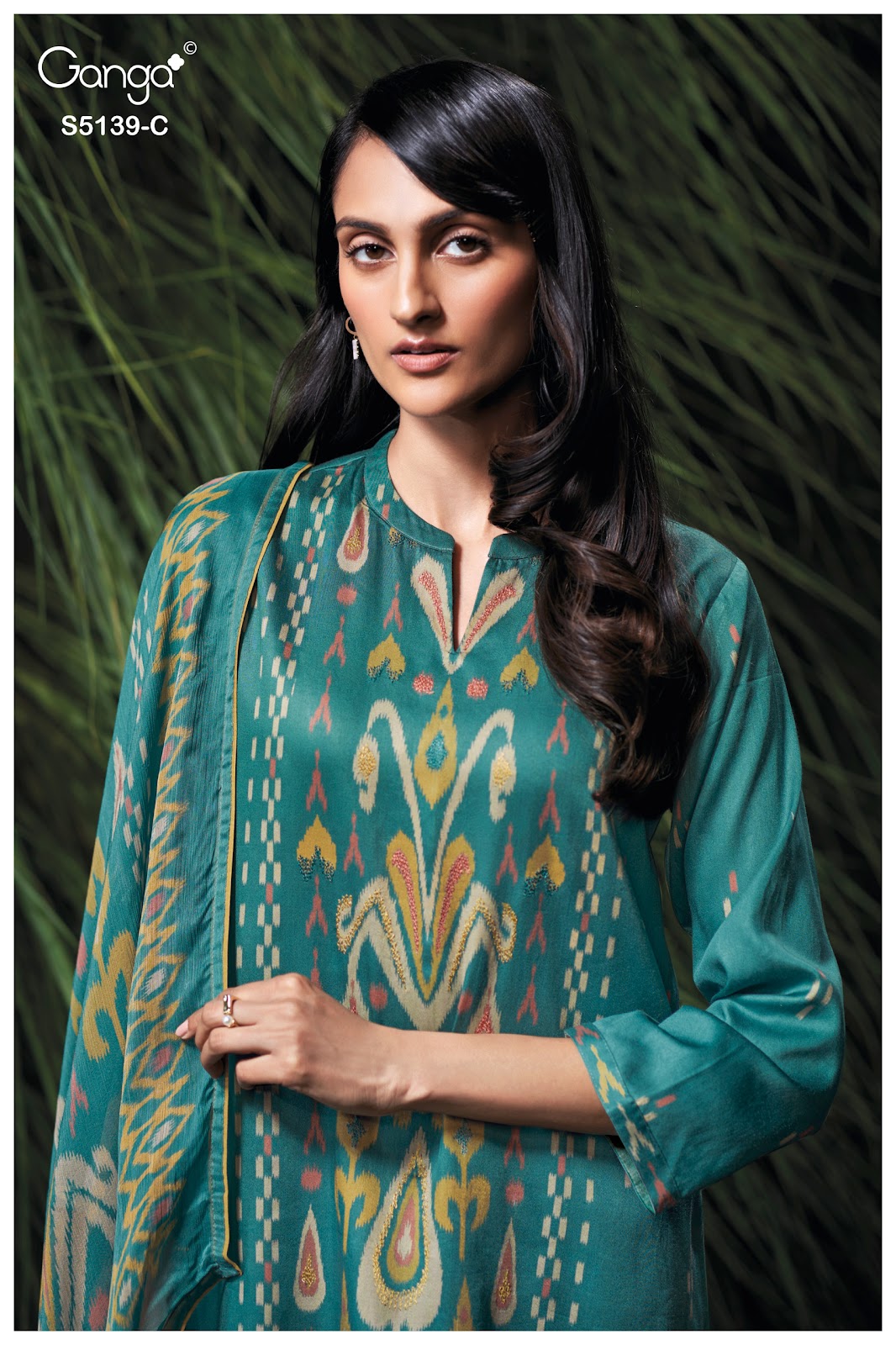 Kaelia S5139 Ganga Cotton Satin Pant Style Suits Wholesaler