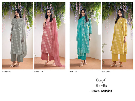 Kaelis 3627 Ganga Cotton Plazzo Style Suits Wholesale Rate