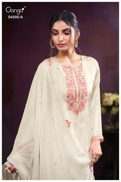 Kaelyn 4205 Ganga Pure Bemberg Plazzo Style Suits Exporter Ahmedabad
