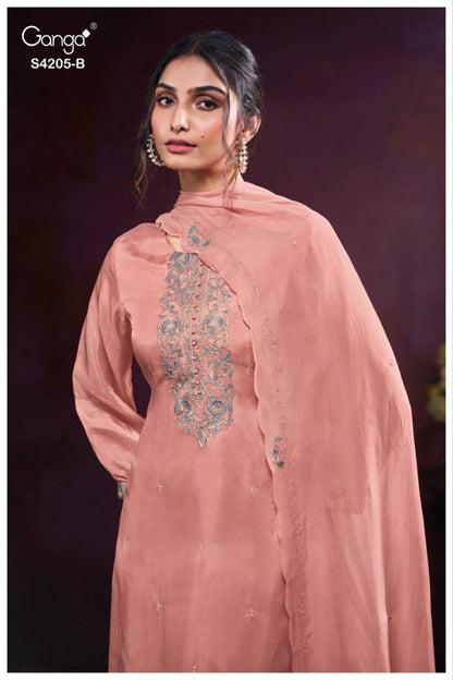 Kaelyn 4205 Ganga Pure Bemberg Plazzo Style Suits Exporter Ahmedabad