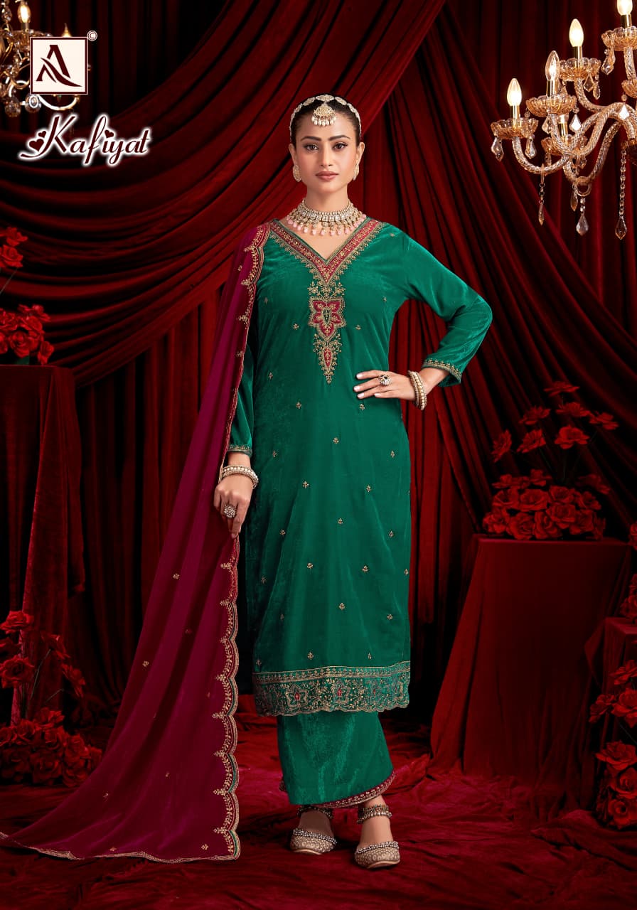 Kafiyat Alok Velvet Suits Exporter Gujarat