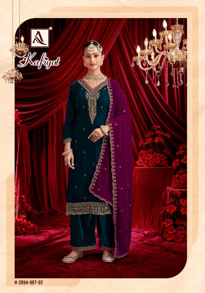 Kafiyat Alok Velvet Suits Exporter Gujarat