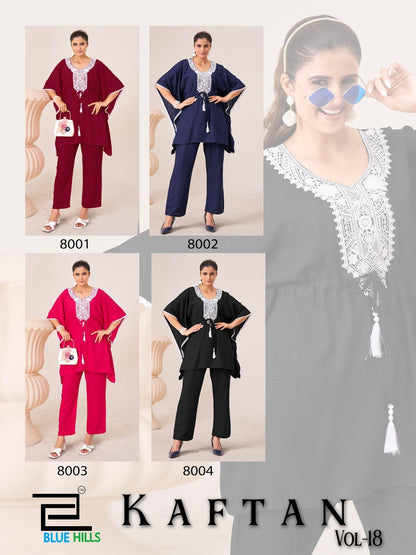 Kaftan Vol 18 Blue Hills Heavy Reyon Co Ord Set Manufacturer