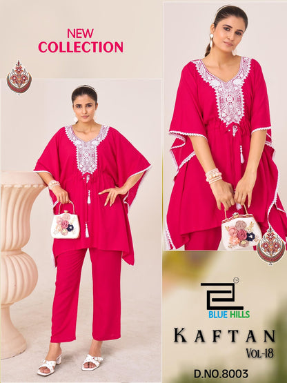 Kaftan Vol 18 Blue Hills Heavy Reyon Co Ord Set Manufacturer