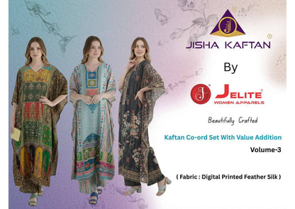 Kaftan Vol 3 Jelite Jisha Feather Silk Co Ord Set Manufacturer