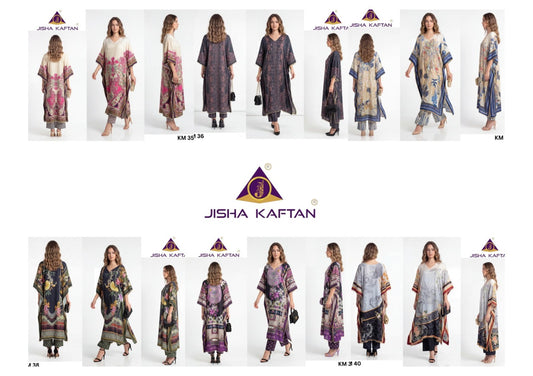 Kaftan Vol 6 Jelite Jisha Feather Silk Co Ord Set Exporter